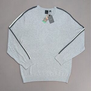 NWT Dunning Golf Sweater Mens XXL Gray Merino Wool Blend Crewneck